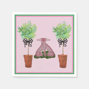 Topiary Pink Staffordshire Dog Paper Guest Towels Napkin