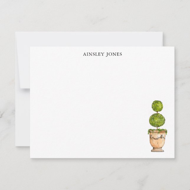 Topiary watercolor illustration card (Front)