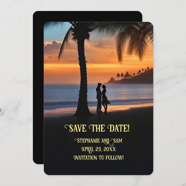Topical Beach Save the Date Invitation (Front/Back)