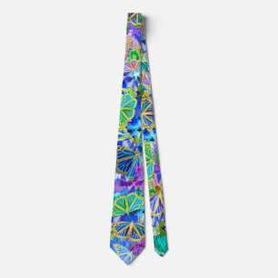 Topical Blue Monarch Butterflies Tie