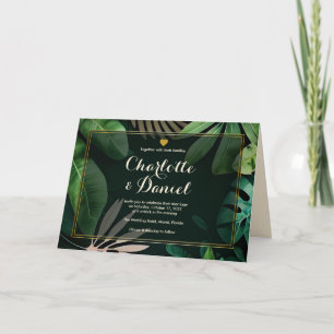Topical Leaves Pattern   Folded   Wedding Invitation