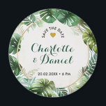 Topical Watercolor Print | Wedding | Save The Date Magnet<br><div class="desc">Make your wedding announcement unforgettable with our stunning Save the Date stickers in tropical watercolor print! Add your own personalised text on top to make it truly one-of-a-kind and impress your guests with a beautiful reminder of your special day. This is another 100% original Snuggle Hamster design.</div>