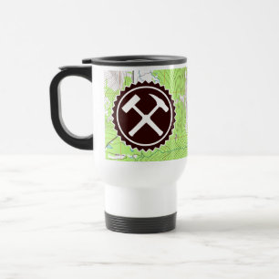 Topo Map and Rock Hammers with Your Name on a Travel Mug