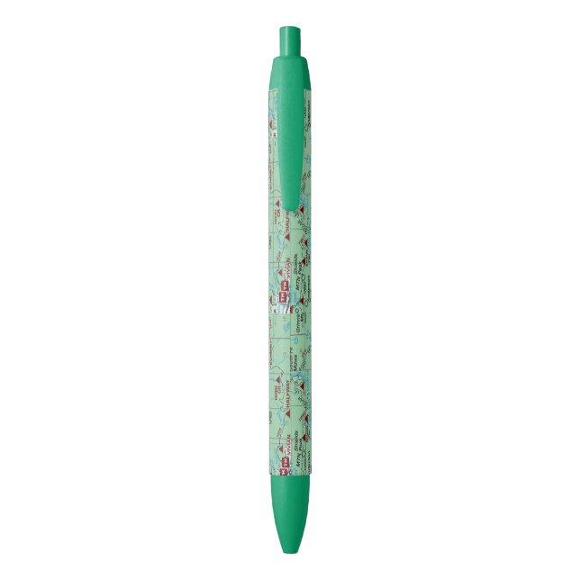 Topo Map Blue Ink Pen (Back (Vertical))