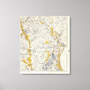 Topographic and Glacial Map of New Hampshire 2 Canvas Print