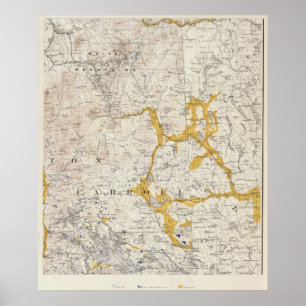 Topographic and Glacial Map of New Hampshire 2 Poster