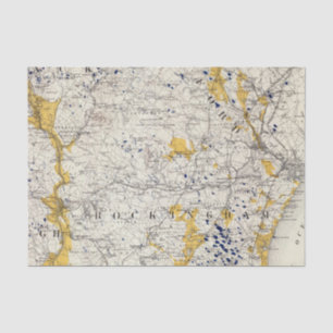 Topographic and Glacial Map of New Hampshire Tissue Paper