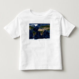 Topographic & bathymetric shading of full earth toddler T-Shirt