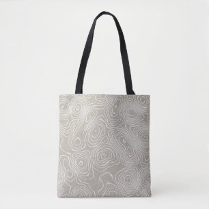 Topographic Earth Lines: Organic Map Tote Bag