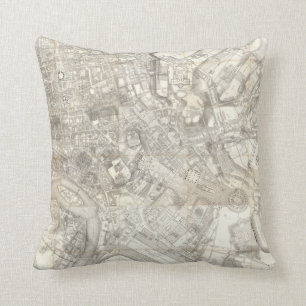 Topographic Map of Ancient Rome, Italy Cushion