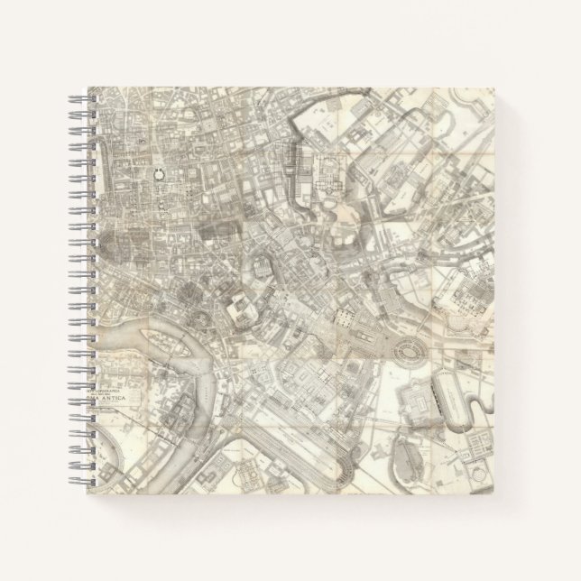 Topographic Map of Ancient Rome, Italy Notebook (Front)