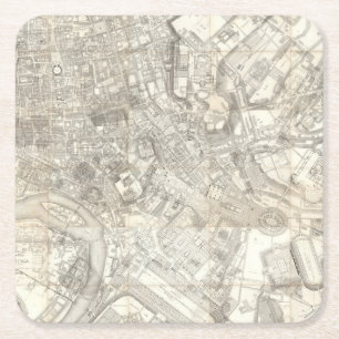 Topographic Map of Ancient Rome, Italy Square Paper Coaster