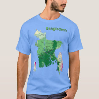 Topographic Map of Bangladesh, relief map, major c T-Shirt