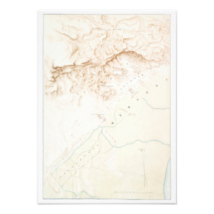 Topographic map of the ruins of Thebes  Poster