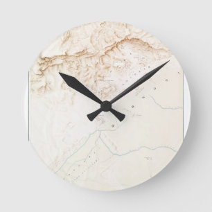 Topographic map of the ruins of Thebes Poster Round Clock