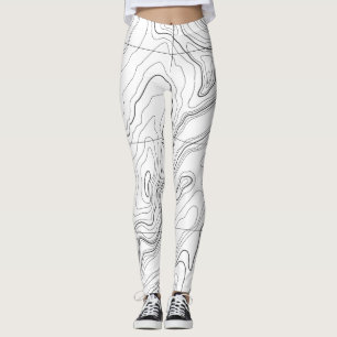 Topographic Map Outdoors Woman Leggings