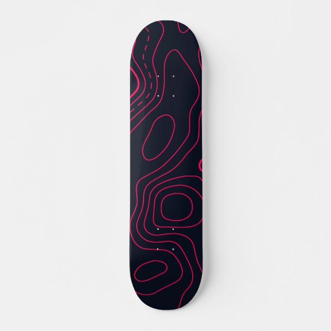 Topographic Map Pattern Skateboard (Front)