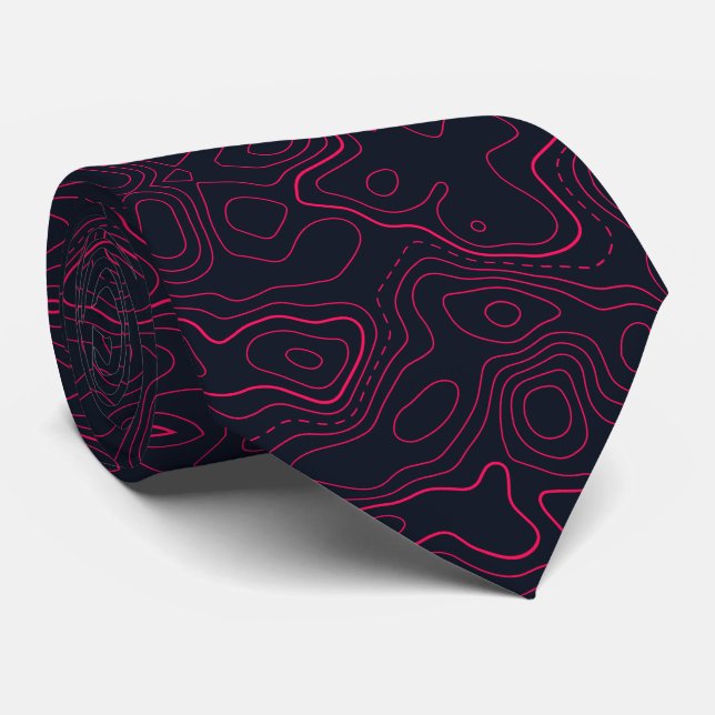 Topographic Map Pattern Tie (Rolled)