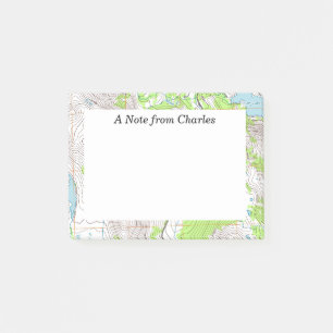 Topographic Map Personalised Post-it Notes