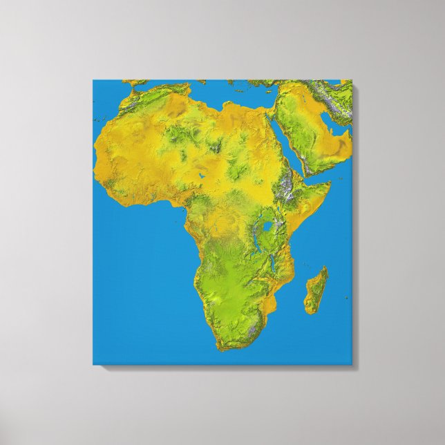 Topographic view of Africa Canvas Print (Front)
