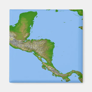 Topographic view of Central America Magnet