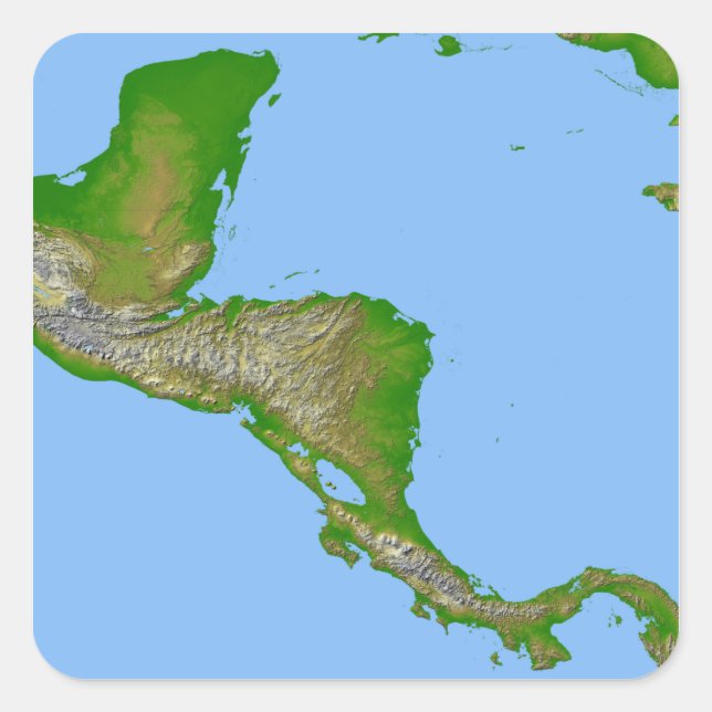 Topographic view of Central America Square Sticker (Front)