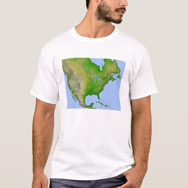 Topographic view of North America T-Shirt (Front)