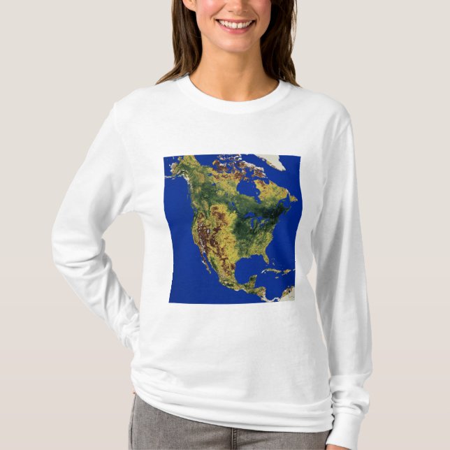 Topographic View of North and Central America T-Shirt (Front)