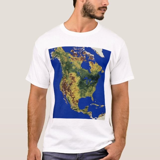 Topographic View of North and Central America T-Shirt (Front)