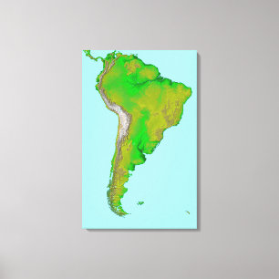 Topographic view of South America Canvas Print