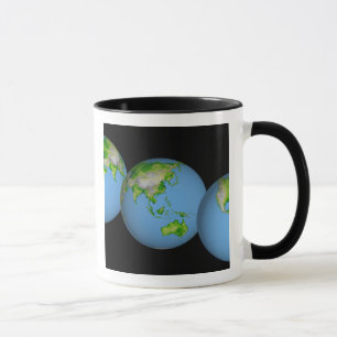 Topographic views of the world mug