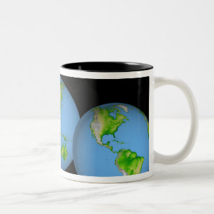 Topographic views of the world Two-Tone coffee mug