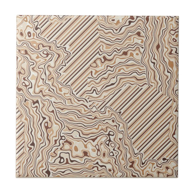 Topographic Warm Neutrals Ceramic Tile (Front)