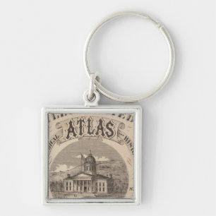 Topographical atlas key ring