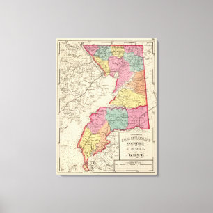 Topographical atlas of Maryland counties 2 Canvas Print