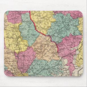 Topographical atlas of Maryland counties 3 Mouse Pad