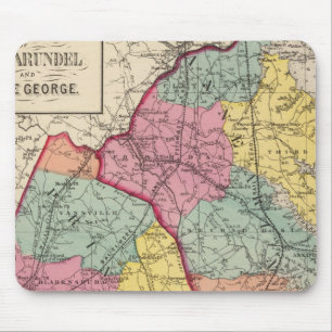 Topographical atlas of Maryland counties 4 Mouse Pad