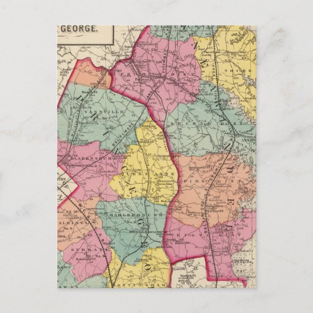 Topographical atlas of Maryland counties 4 Postcard (Front)