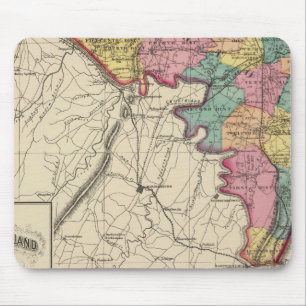 Topographical atlas of Maryland County Mouse Pad
