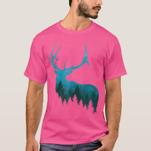 Topographical Bull Elk Deer Hunting Antlers Deer H T-Shirt