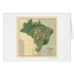 Topographical Map of Brazil by Wells 1886