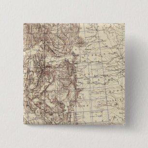 Topographical Map of Mississippi River 15 Cm Square Badge