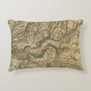 Topographical Map of The Yosemite Valley 2 Decorative Cushion