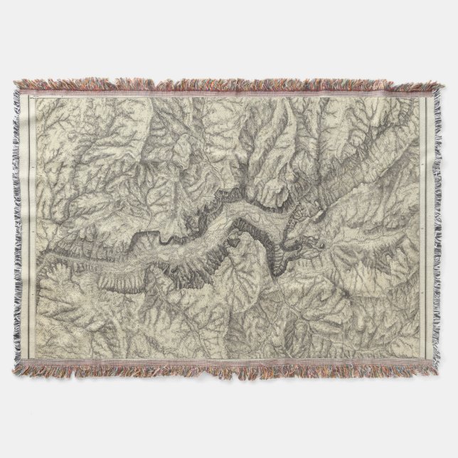 Topographical Map of The Yosemite Valley 2 Throw Blanket (Front)
