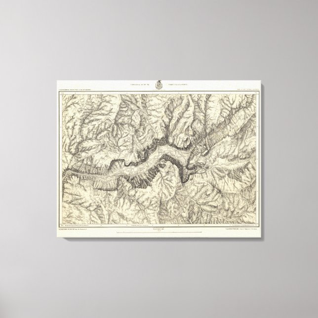 Topographical Map of The Yosemite Valley Canvas Print (Front)