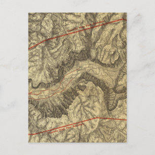 Topographical Map of The Yosemite Valley Postcard