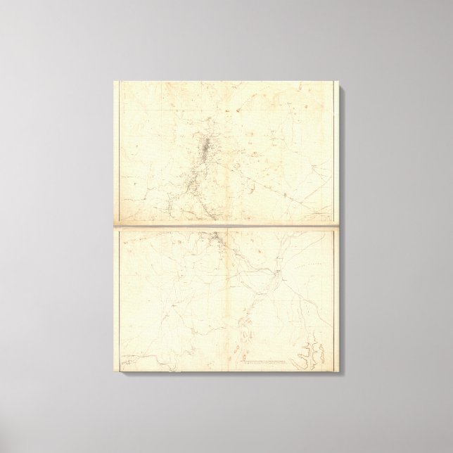 Topographical Map of Washoe Mining Region Canvas Print (Front)