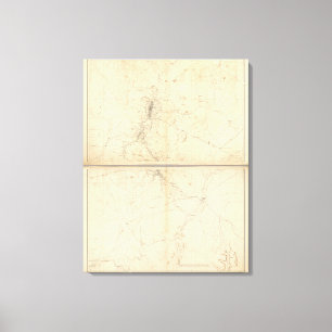 Topographical Map of Washoe Mining Region Canvas Print