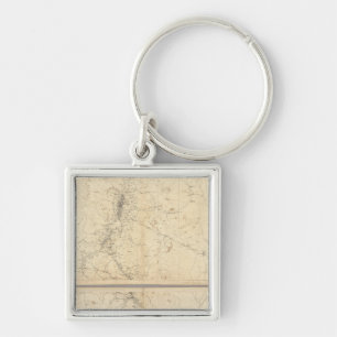 Topographical Map of Washoe Mining Region Key Ring