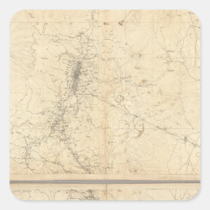 Topographical Map of Washoe Mining Region Square Sticker